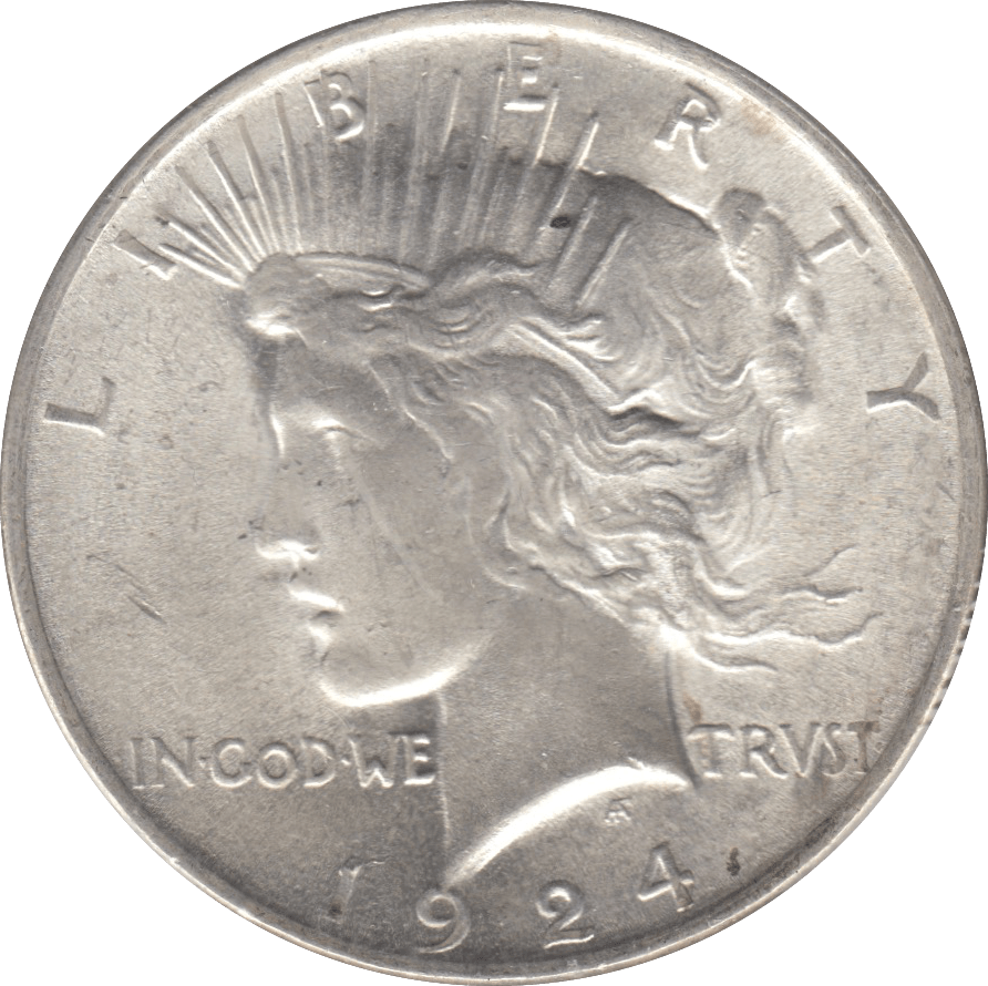 1924 USA SILVER PEACE DOLLAR - WORLD SILVER COINS - Cambridgeshire Coins