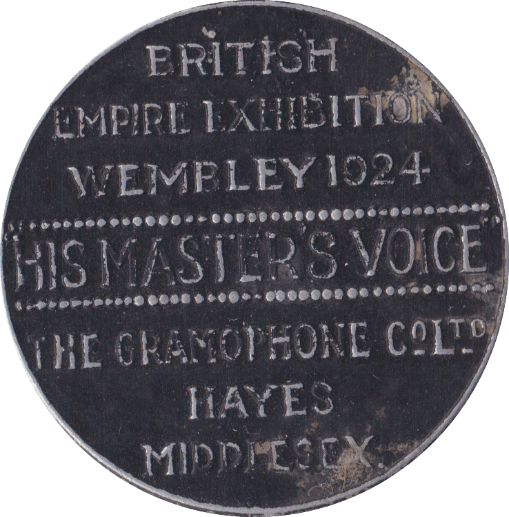 1924 WEMBLEY EXHIBITION H M V TOKEN - Token - Cambridgeshire Coins
