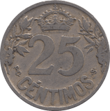 1925 25 CENTIMOS SPAIN - WORLD COINS - Cambridgeshire Coins