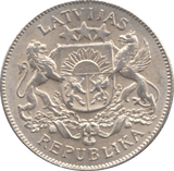 1925 SILVER 2 LATI LATVIA - SILVER WORLD COINS - Cambridgeshire Coins