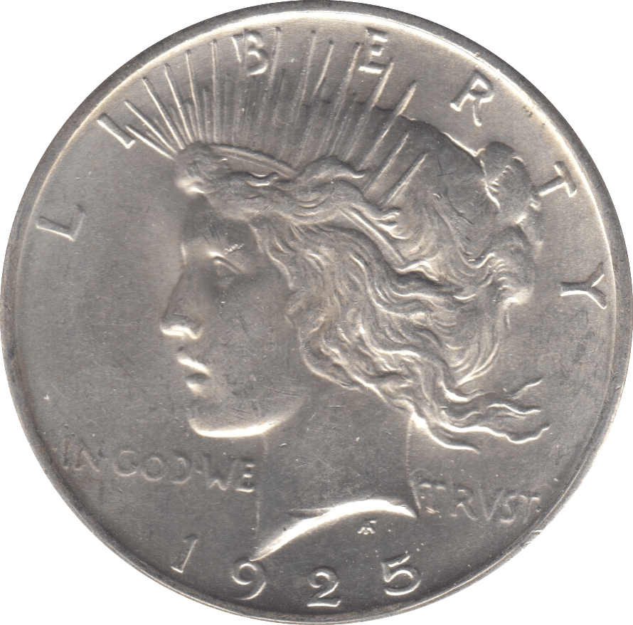 1925 SILVER MORGAN PEACE DOLLAR USA - SILVER WORLD COINS - Cambridgeshire Coins