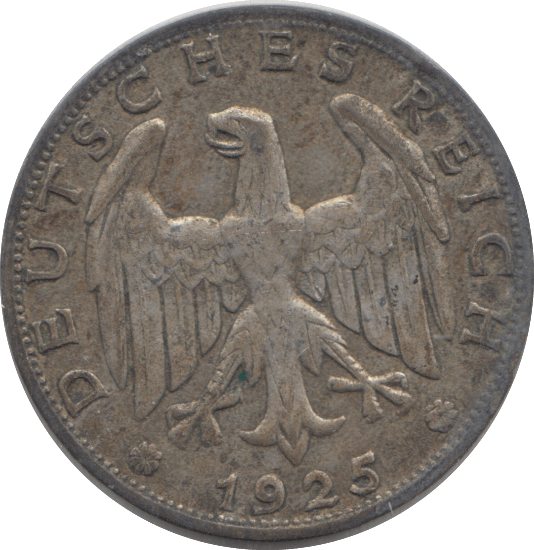 1925 SILVER ONE REICH GERMANY - SILVER WORLD COINS - Cambridgeshire Coins