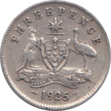 1925 SILVER THREEPENCE AUSTRALIA - SILVER WORLD COINS - Cambridgeshire Coins