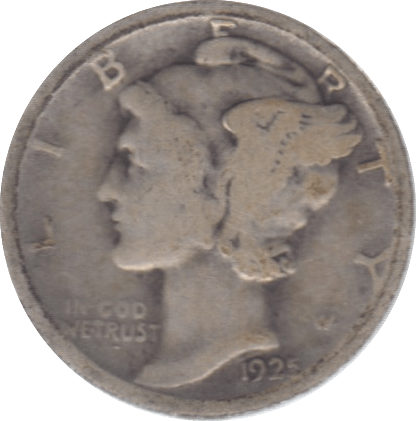1925 USA SILVER DIME 10 CENTS - SILVER WORLD COINS - Cambridgeshire Coins