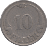 1926 10 FILLER HUNGARY - WORLD COINS - Cambridgeshire Coins