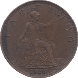 1926 FARTHING ( VF ) 2 - Farthing - Cambridgeshire Coins