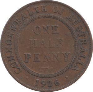 1926 ONE HALFPENNY AUSTRALIA - WORLD COINS - Cambridgeshire Coins
