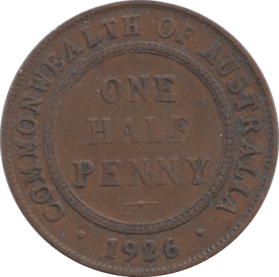 1926 ONE HALFPENNY AUSTRALIA - WORLD COINS - Cambridgeshire Coins
