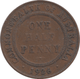 1926 ONE HALFPENNY AUSTRALIA - WORLD COINS - Cambridgeshire Coins