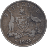 1926 SILVER SIXPENCE AUSTRALIA SILVER - SILVER WORLD COINS - Cambridgeshire Coins