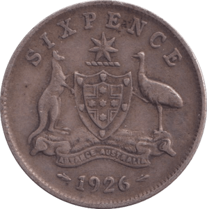1926 SILVER SIXPENCE AUSTRALIA - SILVER WORLD COINS - Cambridgeshire Coins