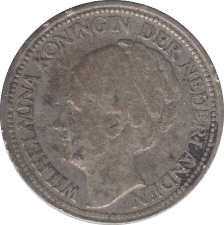 1926 SILVER TWENTY FIVE CENTS NETHERLANDS - SILVER WORLD COINS - Cambridgeshire Coins