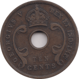 1927 10 CENTS EAST AFRICA - WORLD COINS - Cambridgeshire Coins