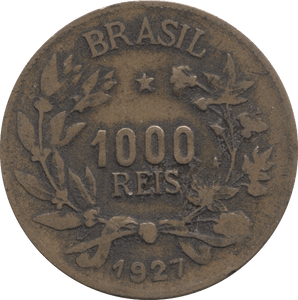 1927 1000 REIS BRASIL - WORLD COINS - Cambridgeshire Coins