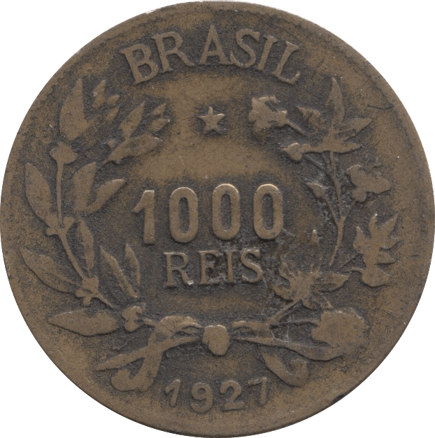1927 1000 REIS BRASIL - WORLD COINS - Cambridgeshire Coins