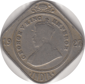 1927 2 ANNAS INDIA - WORLD COINS - Cambridgeshire Coins
