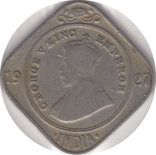 1927 2 ANNAS INDIA - WORLD COINS - Cambridgeshire Coins