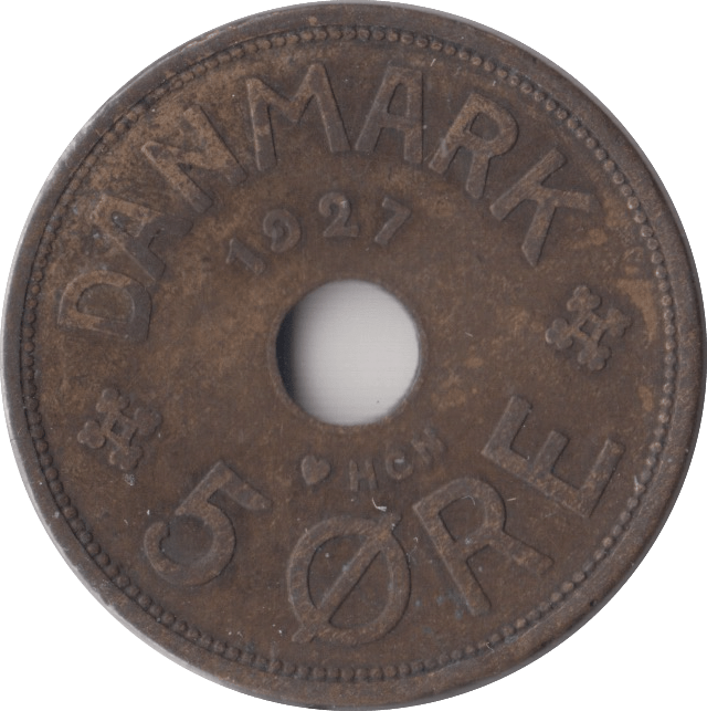 1927 5 ORE DENMARK - WORLD COINS - Cambridgeshire Coins