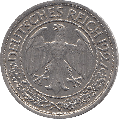 1927 50 PFENNIG MINT MARK J GERMANY REF H44 - WORLD COINS - Cambridgeshire Coins