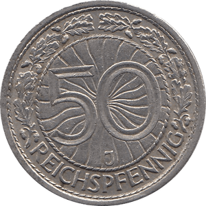 1927 50 PFENNIG MINT MARK J GERMANY REF H44 - WORLD COINS - Cambridgeshire Coins
