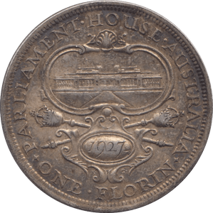 1927 AUSTRALIA SILVER ONE FLORIN - WORLD SILVER COINS - Cambridgeshire Coins
