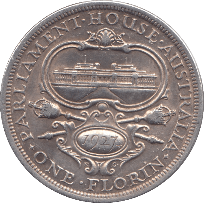 1927 AUSTRALIA SILVER ONE FLORIN - WORLD SILVER COINS - Cambridgeshire Coins