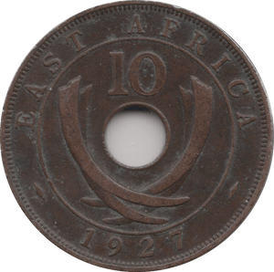 1927 EAST AFRICA TEN CENTS - WORLD COINS - Cambridgeshire Coins