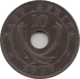 1927 EAST AFRICA TEN CENTS - WORLD COINS - Cambridgeshire Coins