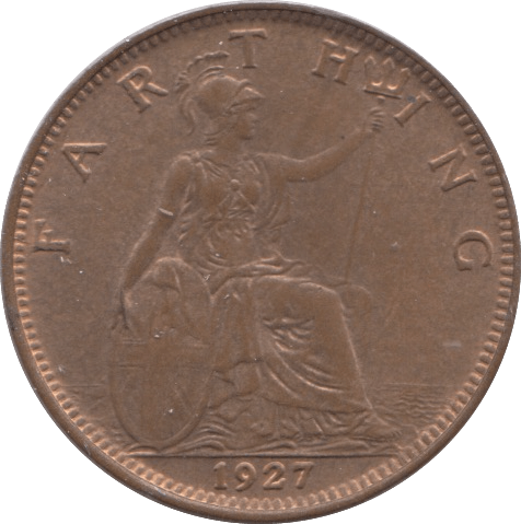 1927 FARTHING ( UNC ) 5 - Farthing - Cambridgeshire Coins