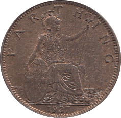 1927 FARTHING ( UNC ) - Farthing - Cambridgeshire Coins