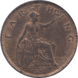 1927 FARTHING ( UNC ) - Farthing - Cambridgeshire Coins
