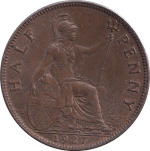 1927 HALFPENNY ( UNC ) 1 - Halfpenny - Cambridgeshire Coins