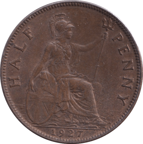 1927 HALFPENNY ( UNC ) 1 - Halfpenny - Cambridgeshire Coins