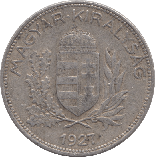 1927 HUNGARY SILVER 1 PENGO - SILVER WORLD COINS - Cambridgeshire Coins