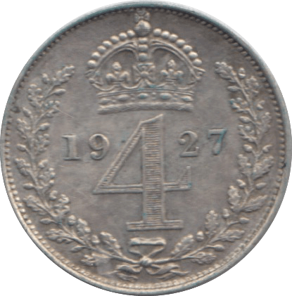 1927 MAUNDY FOURPENCE ( AUNC ) - Maundy Coins - Cambridgeshire Coins