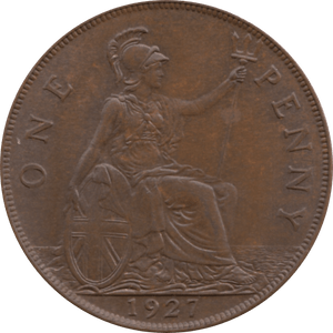 1927 PENNY 1 ( UNC ) 97 - Penny - Cambridgeshire Coins