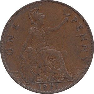1927 PENNY ( EF ) 1 - Penny - Cambridgeshire Coins