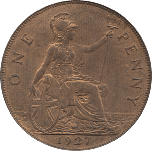 1927 PENNY ( UNC ) 7 - Penny - Cambridgeshire Coins