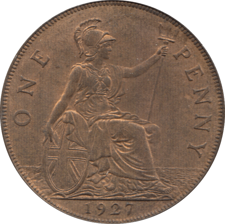 1927 PENNY ( UNC ) 7 - Penny - Cambridgeshire Coins
