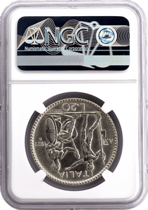 1927 R VI ITALY 20L (NGC) AU DETAILS - NGC CERTIFIED COINS - Cambridgeshire Coins