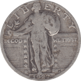 1927 SILVER QUARTER DOLLAR USA - SILVER WORLD COINS - Cambridgeshire Coins