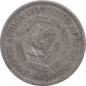 1927 SILVER SIXPENCE SOUTH AFRICA - WORLD SILVER COINS - Cambridgeshire Coins