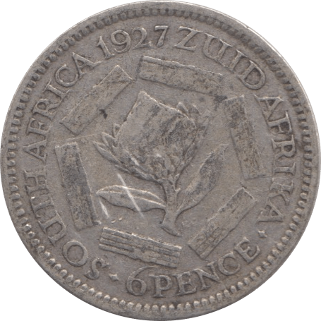 1927 SILVER SIXPENCE SOUTH AFRICA - WORLD SILVER COINS - Cambridgeshire Coins