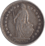 1927 SILVER SWISS 1/2 FRANC - SILVER WORLD COINS - Cambridgeshire Coins