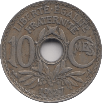 1927 TEN CENTIMES FRANCE - WORLD COINS - Cambridgeshire Coins