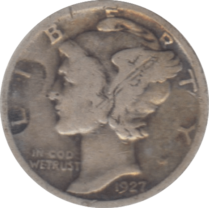1927 USA SILVER DIME 10 CENTS - SILVER WORLD COINS - Cambridgeshire Coins