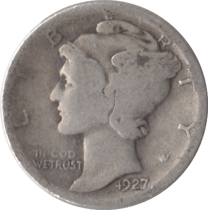 1927 USA SILVER DIME SAN FRANCISCO MINT - SILVER WORLD COINS - Cambridgeshire Coins