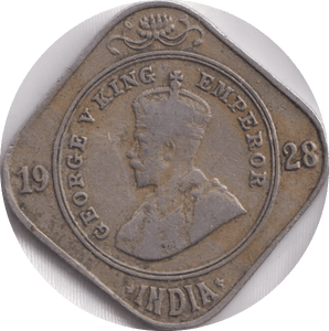 1928 2 ANNAS INDIA - WORLD COINS - Cambridgeshire Coins