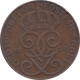 1928 5 ORE SWEDEN - WORLD COINS - Cambridgeshire Coins