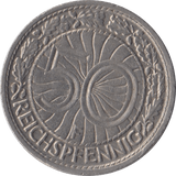 1928 50 PFENNIG MINT MARK F GERMANY - WORLD COINS - Cambridgeshire Coins